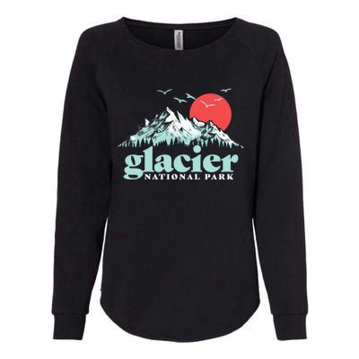 Glacier National Park Vintage 80s Mountains Cute Gift Womens California Wash Sweatshirt