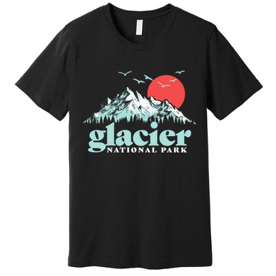 Glacier National Park Vintage 80s Mountains Cute Gift Premium T-Shirt