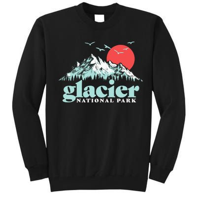 Glacier National Park Vintage 80s Mountains Cute Gift Tall Sweatshirt