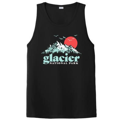 Glacier National Park Vintage 80s Mountains Cute Gift PosiCharge Competitor Tank