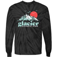 Glacier National Park Vintage 80s Mountains Cute Gift Tie-Dye Long Sleeve Shirt