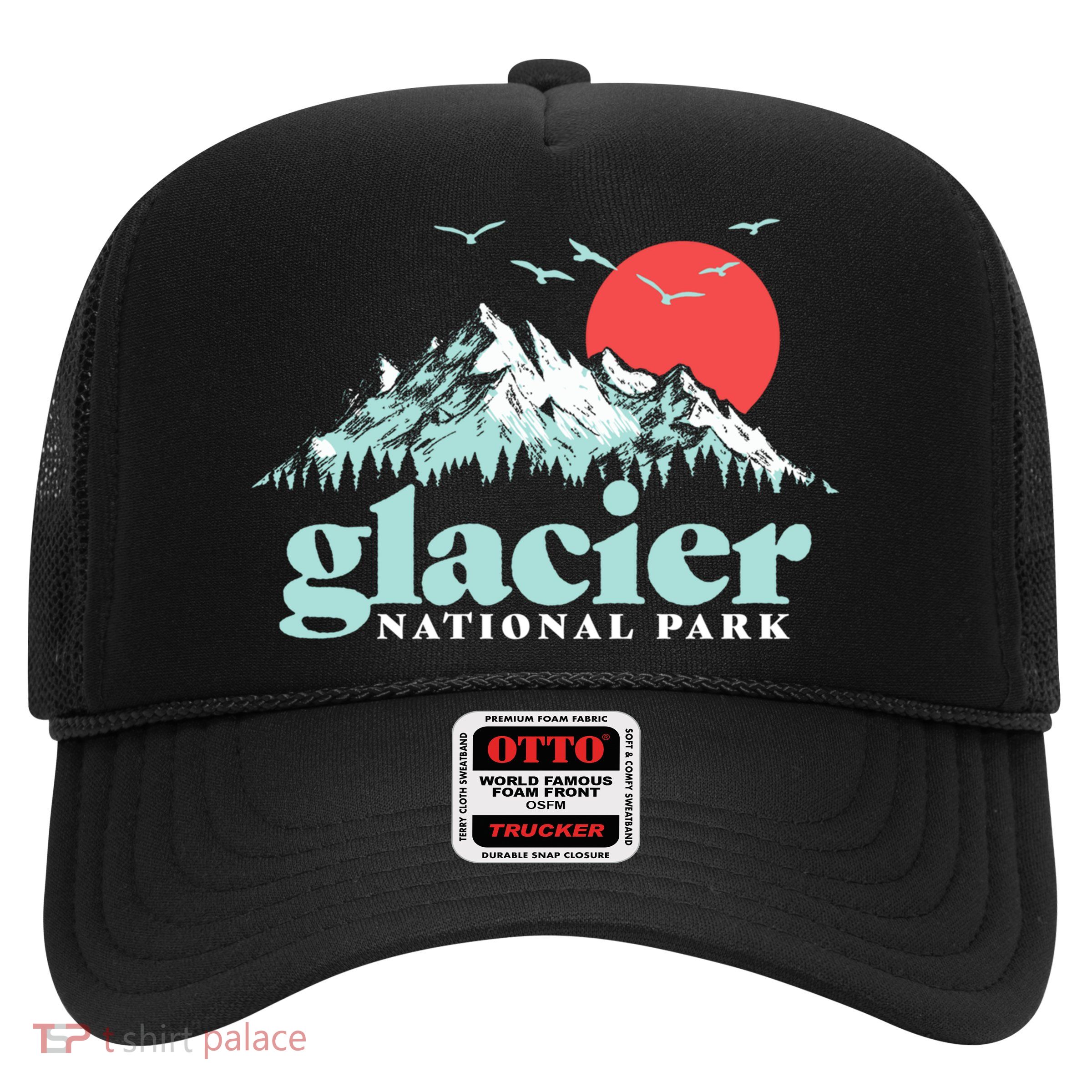 Glacier National Park Vintage 80s Mountains Cute Gift Trucker Hat