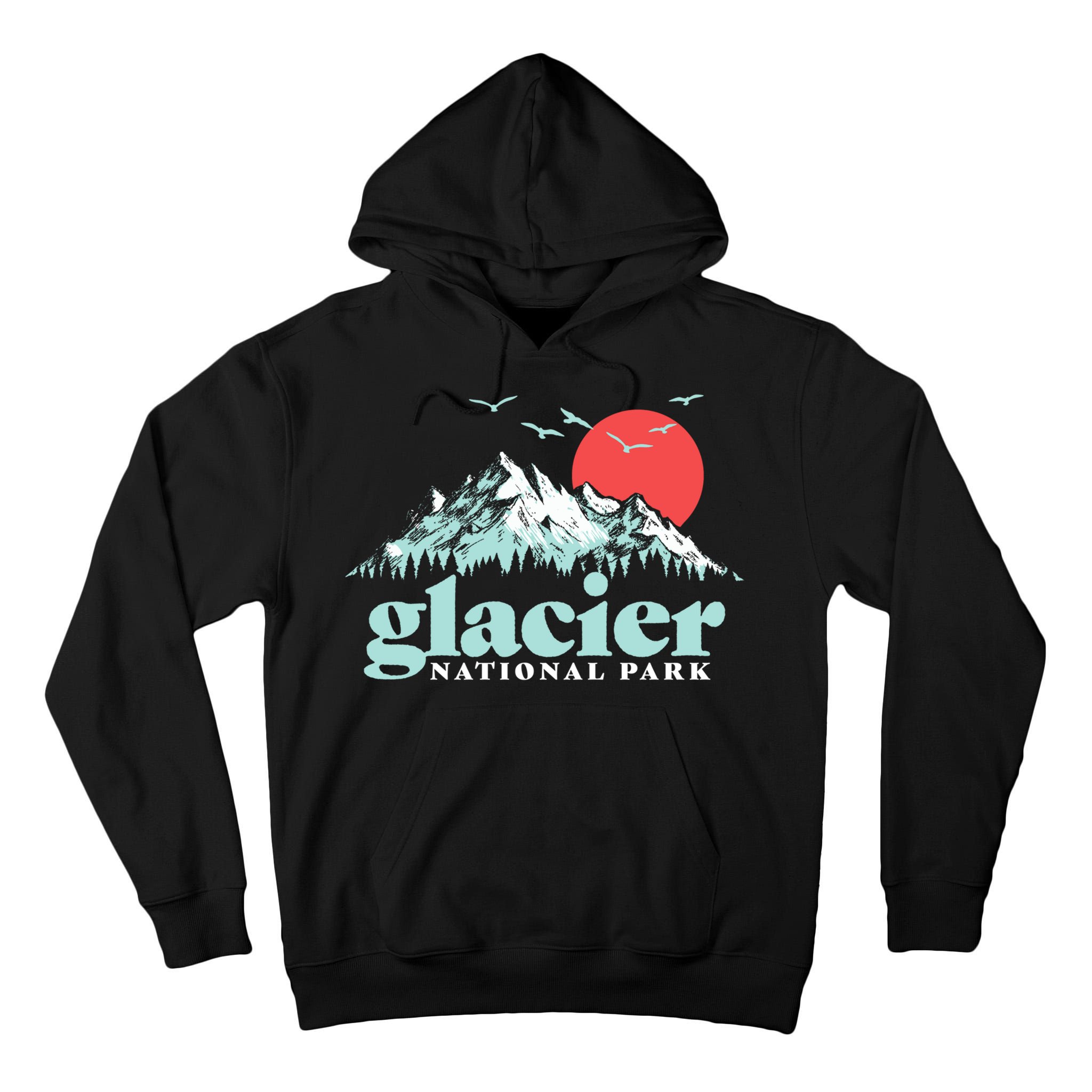 Glacier National Park Vintage 80s Mountains Cute Gift Tall Hoodie