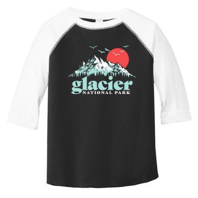 Glacier National Park Vintage 80s Mountains Cute Gift Toddler Fine Jersey T-Shirt