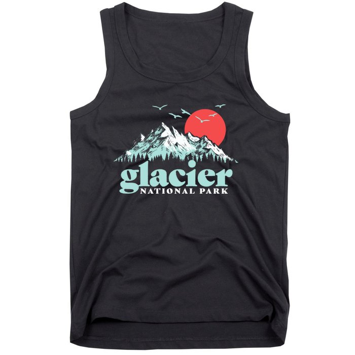 Glacier National Park Vintage 80s Mountains Cute Gift Tank Top