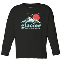 Glacier National Park Vintage 80s Mountains Cute Gift Toddler Long Sleeve Shirt