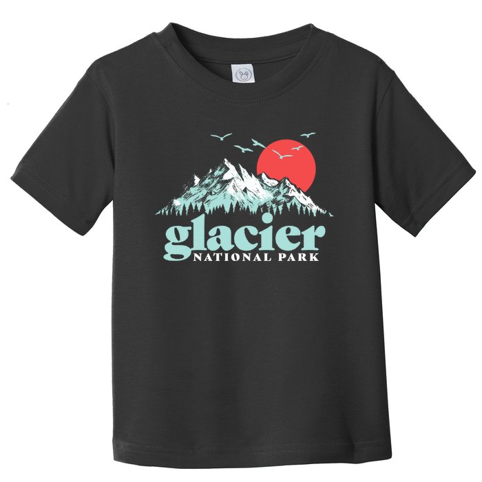 Glacier National Park Vintage 80s Mountains Cute Gift Toddler T-Shirt