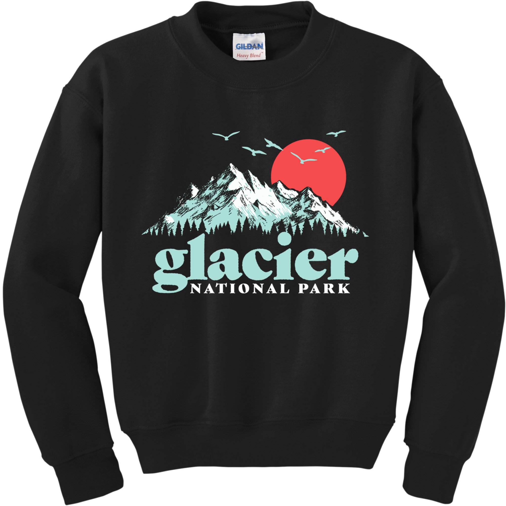 Glacier National Park Vintage 80s Mountains Cute Gift Kids Sweatshirt