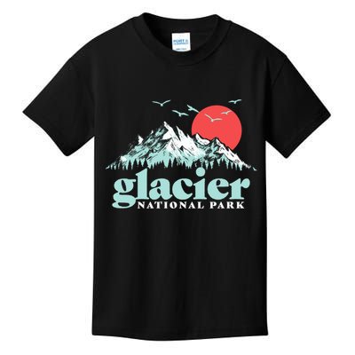 Glacier National Park Vintage 80s Mountains Cute Gift Kids T-Shirt
