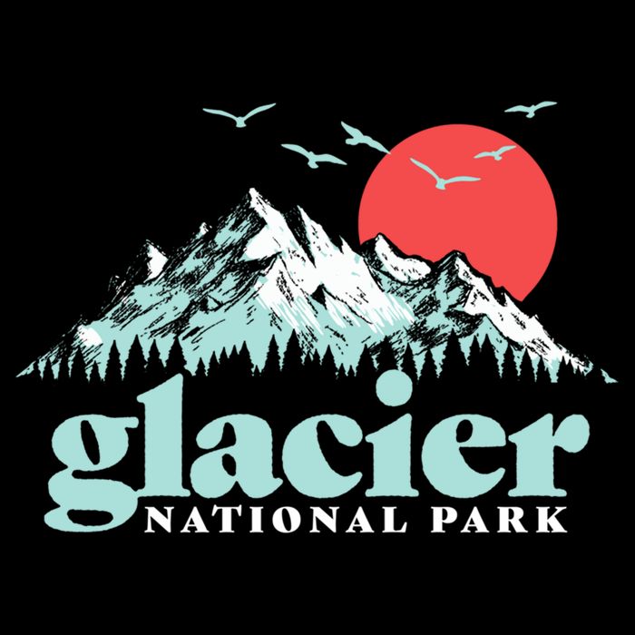 Glacier National Park Vintage 80s Mountains Cute Gift Kids T-Shirt