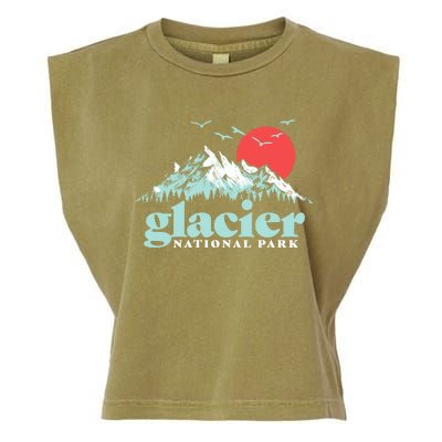 Glacier National Park Vintage 80s Mountains Cute Gift Garment-Dyed Women's Muscle Tee