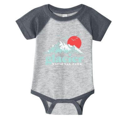 Glacier National Park Vintage 80s Mountains Cute Gift Infant Baby Jersey Bodysuit