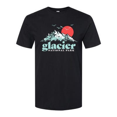 Glacier National Park Vintage 80s Mountains Cute Gift Softstyle CVC T-Shirt