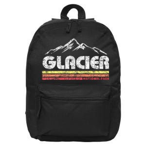 Glacier National Park Retro Mountain Souvenir 16 in Basic Backpack