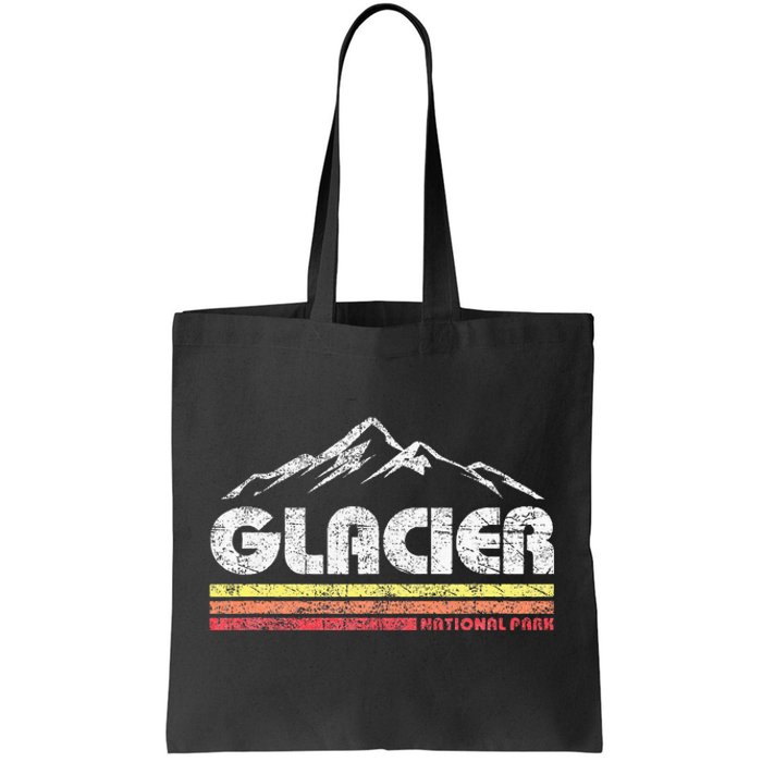 Glacier National Park Retro Mountain Souvenir Tote Bag