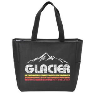 Glacier National Park Retro Mountain Souvenir Zip Tote Bag