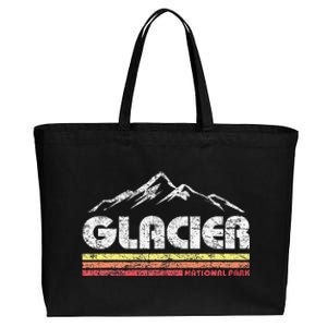 Glacier National Park Retro Mountain Souvenir Cotton Canvas Jumbo Tote