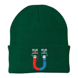 Geek Nerd Positive Negative Magnet Science Chemistry Knit Cap Winter Beanie