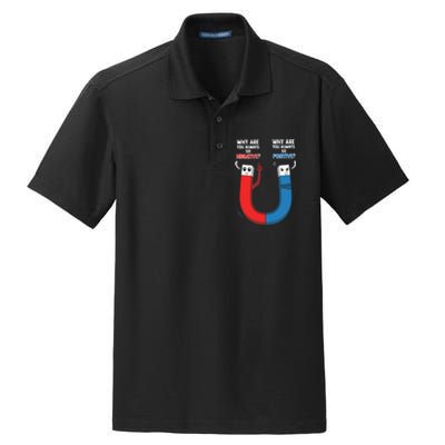 Geek Nerd Positive Negative Magnet Science Chemistry Dry Zone Grid Polo