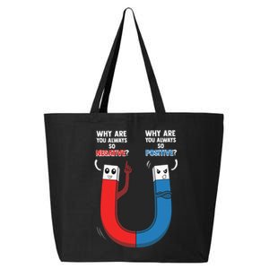 Geek Nerd Positive Negative Magnet Science Chemistry 25L Jumbo Tote