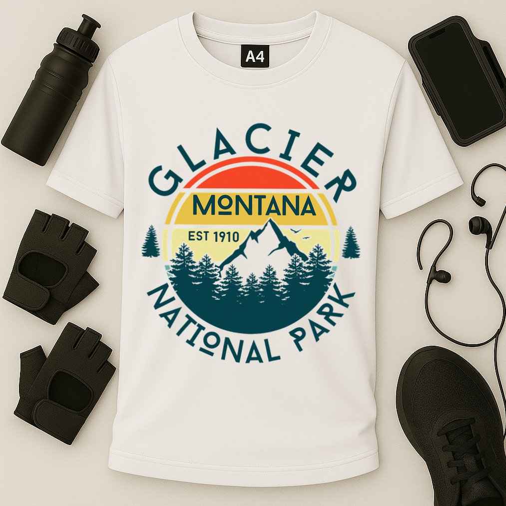 Glacier National Park Montana Hiking Nature Outdoors Cooling Performance Crew T-Shirt