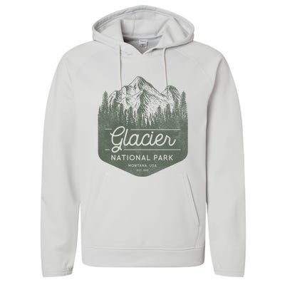 Glacier National Park Hoodie - Montana Vacation Performance Fleece Hoodie