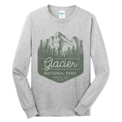 Glacier National Park Hoodie - Montana Vacation Tall Long Sleeve T-Shirt