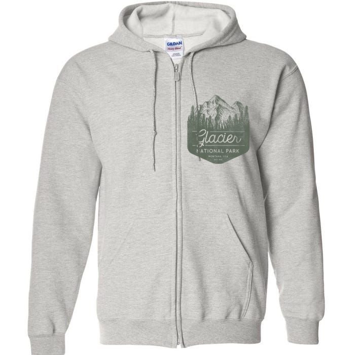 Glacier National Park Hoodie - Montana Vacation Full Zip Hoodie