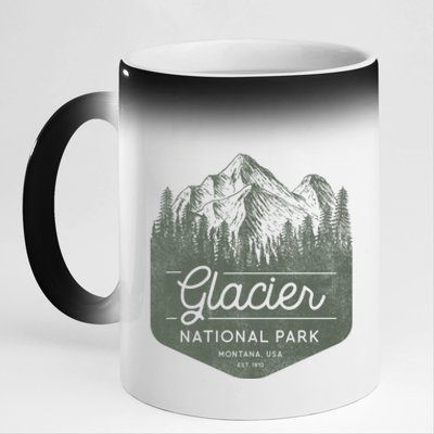 Glacier National Park Hoodie - Montana Vacation 11oz Black Color Changing Mug