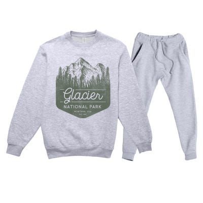 Glacier National Park Hoodie - Montana Vacation Premium Crewneck Sweatsuit Set