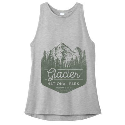 Glacier National Park Hoodie - Montana Vacation Ladies PosiCharge Tri-Blend Wicking Tank