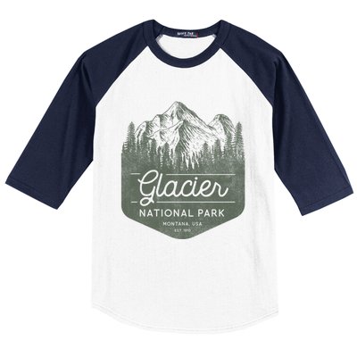 Glacier National Park Hoodie - Montana Vacation Baseball Sleeve Shirt