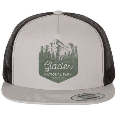 Glacier National Park Hoodie - Montana Vacation Flat Bill Trucker Hat