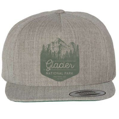 Glacier National Park Hoodie - Montana Vacation Wool Snapback Cap