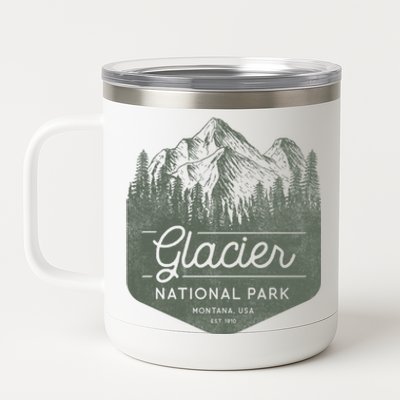 Glacier National Park Hoodie - Montana Vacation 12 oz Stainless Steel Tumbler Cup