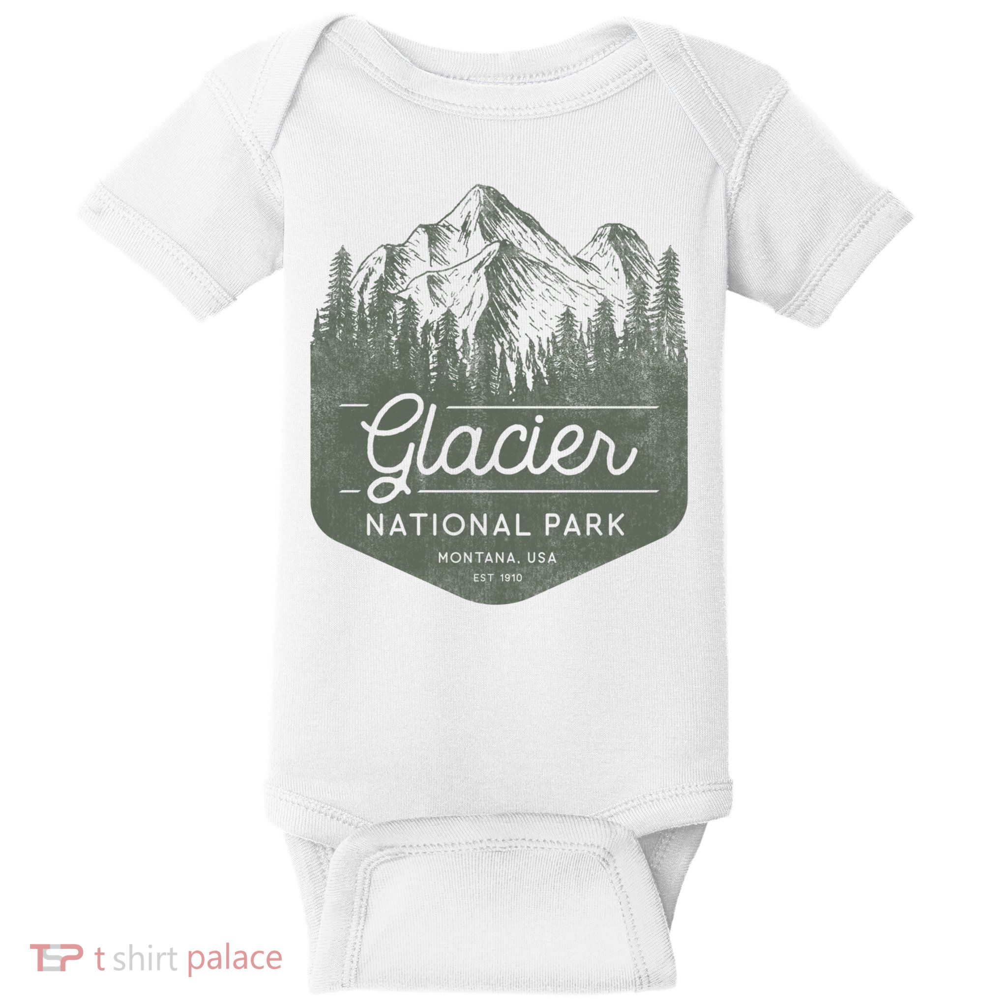 Glacier National Park Hoodie - Montana Vacation Baby Bodysuit