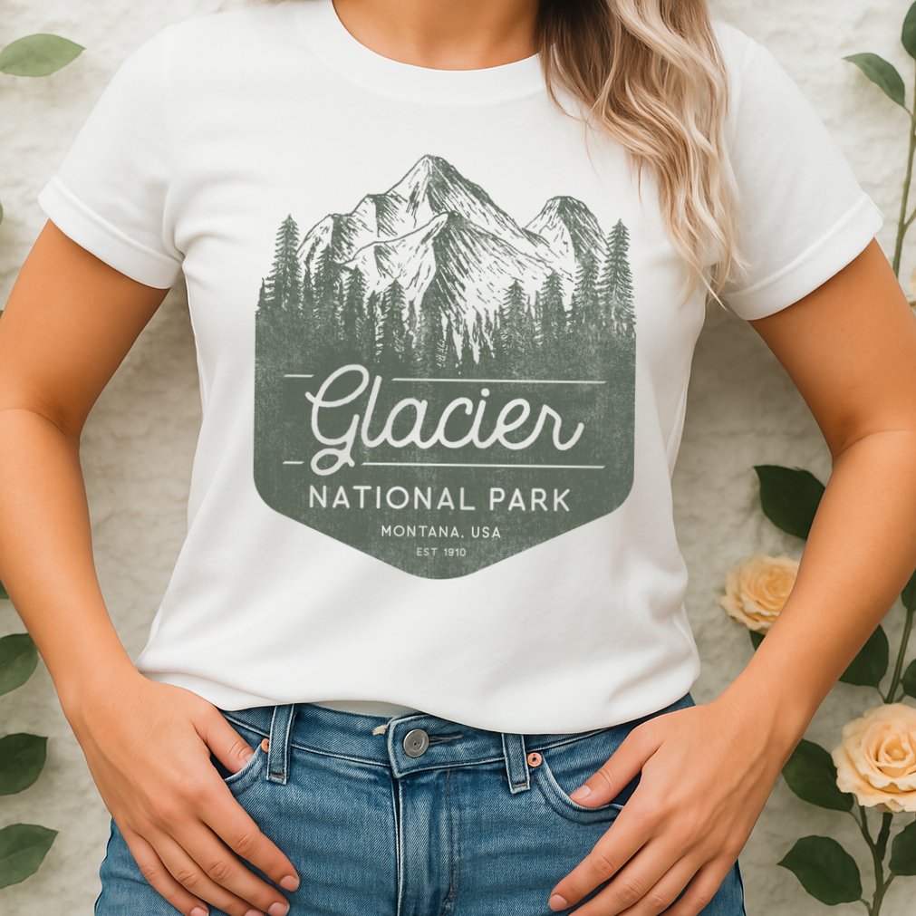 Glacier National Park Hoodie - Montana Vacation Womens T-Shirt