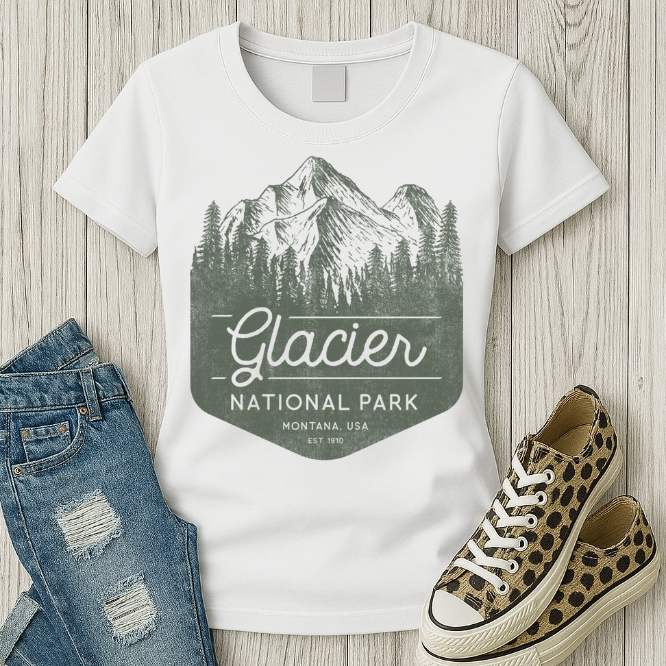 Glacier National Park Hoodie - Montana Vacation Womens T-Shirt