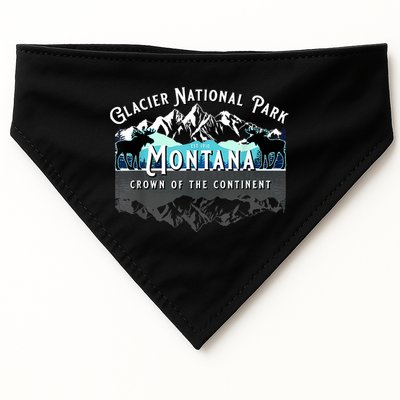 Glacier National Park Montana Moose Hiking Camping Souvenir USA-Made Doggie Bandana