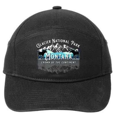Glacier National Park Montana Moose Hiking Camping Souvenir 7-Panel Snapback Hat