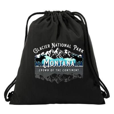 Glacier National Park Montana Moose Hiking Camping Souvenir Drawstring Bag