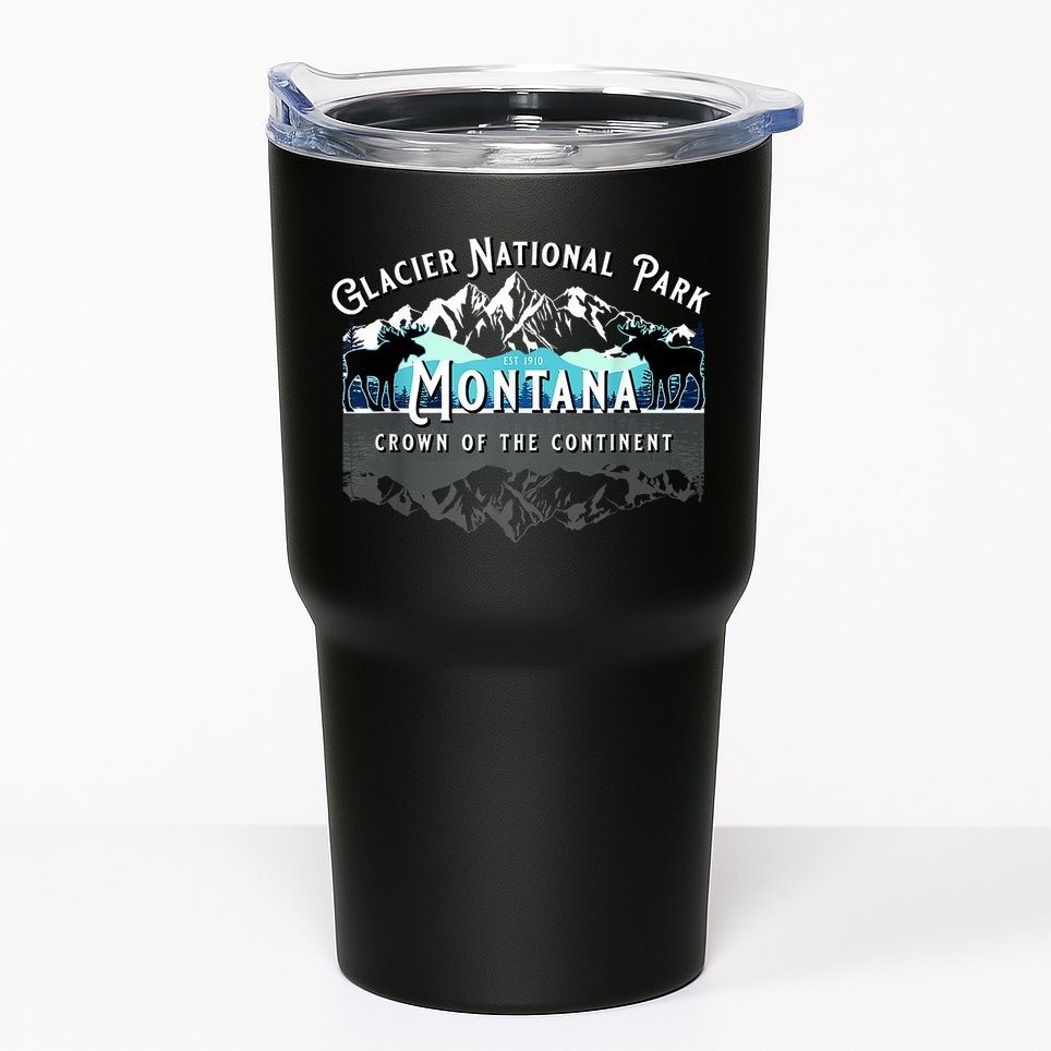 Glacier National Park Montana Moose Hiking Camping Souvenir Tumbler