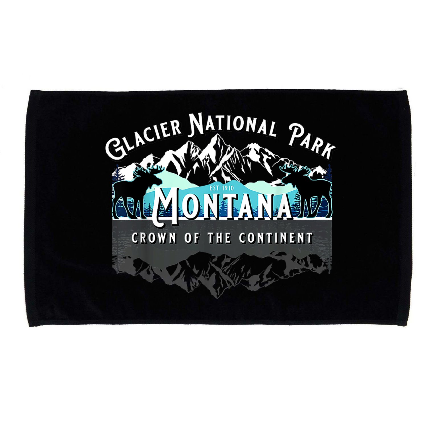 Glacier National Park Montana Moose Hiking Camping Souvenir Microfiber Hand Towel
