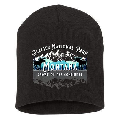 Glacier National Park Montana Moose Hiking Camping Souvenir Short Acrylic Beanie