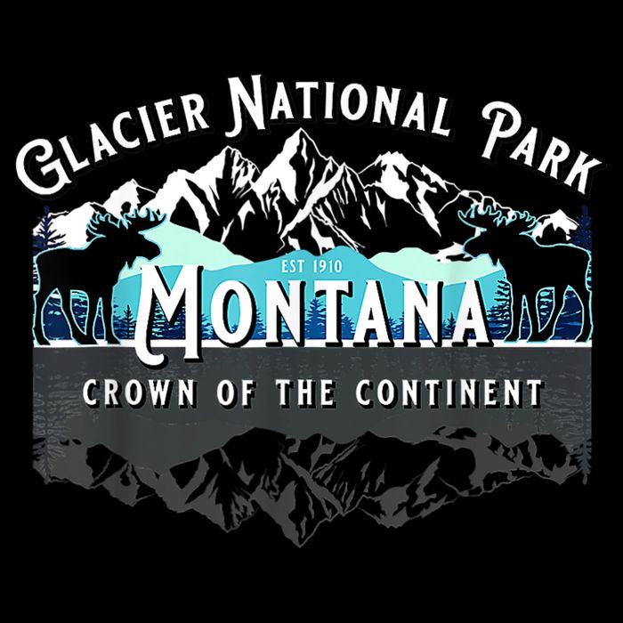 Glacier National Park Montana Moose Hiking Camping Souvenir Zip Tote Bag
