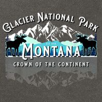 Glacier National Park Montana Moose Hiking Camping Souvenir Cotton Canvas Backpack