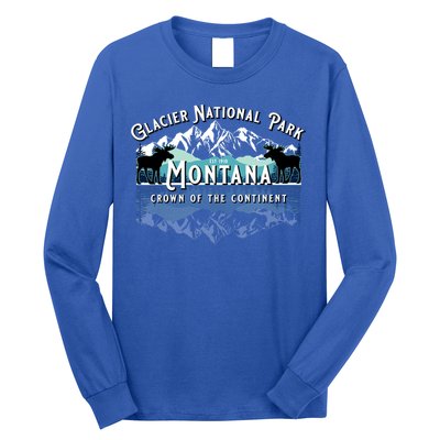 Glacier National Park Montana Hiking Moose Camping Souvenir Gift Long Sleeve Shirt