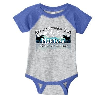 Glacier National Park Montana Hiking Moose Camping Souvenir Gift Infant Baby Jersey Bodysuit