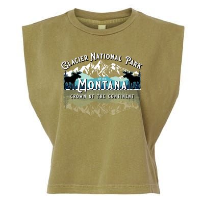 Glacier National Park Montana Hiking Moose Camping Souvenir Gift Garment-Dyed Women's Muscle Tee