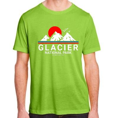 Glacier National Park Vintage Souvenir Hiking Adult ChromaSoft Performance T-Shirt